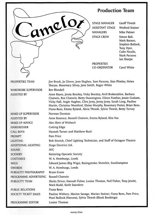 Page 23 Camelot programme Page 23